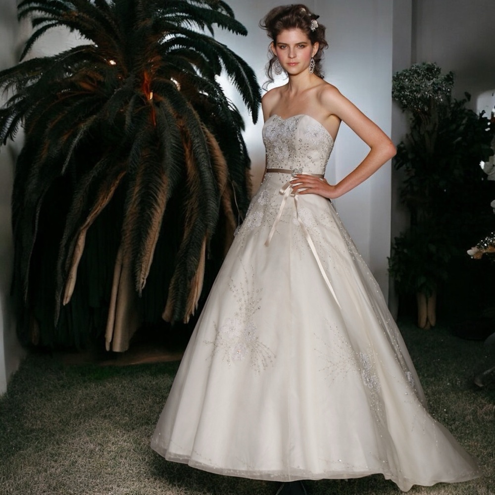 ST.Pucchi by Rani #9379 Bridal A-line Gown Wedding DRESS SZ 12 SiLk Ivory #6